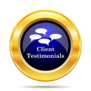 Müşteri referansları simgesi. Beyaz arka plan üzerinde Internet düğmesi