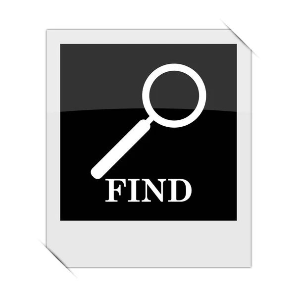 Find Icon Photo White Backgroun — Stock Photo, Image