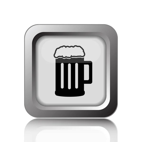 Bira Simgesi Beyaz Arka Plan Üzerinde Internet Düğmesi — Stok fotoğraf