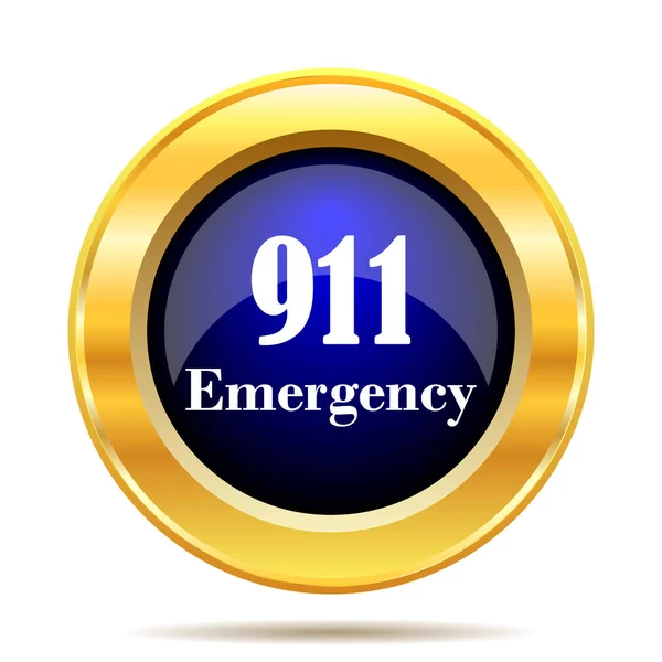 911 Emergency Ikonen Internet Knappen Vit Bakgrund — Stockfoto