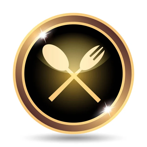 Tenedor y cuchara icono — Foto de Stock