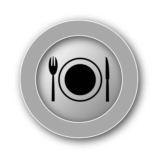 Restaurant Pictogram Internet Knop Witte Achtergrond — Stockfoto