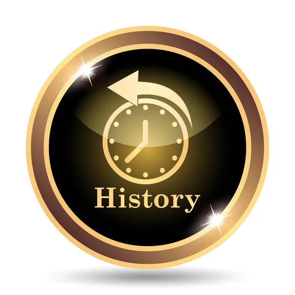 Ícone Histórico Botão Internet Fundo Branco — Fotografia de Stock