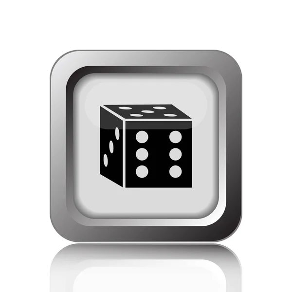 Dice Icon Internet Button White Background — Stock Photo, Image