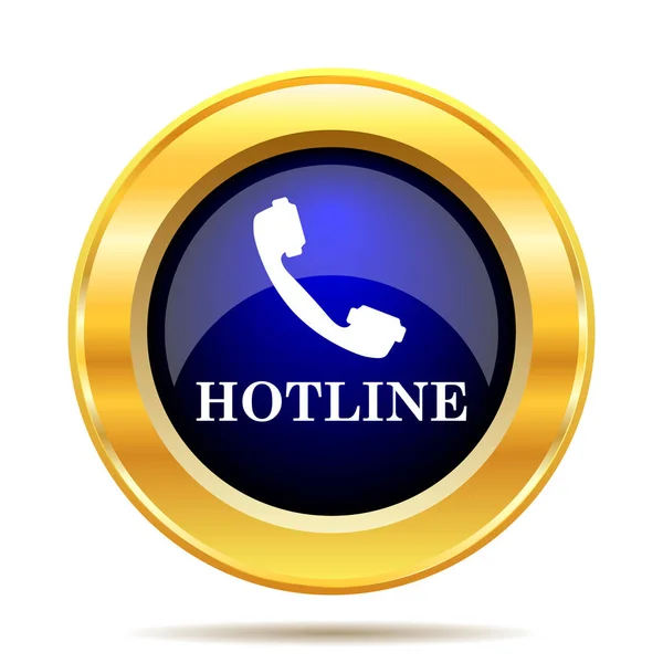 Hotline Pictogram Internet Knop Witte Achtergrond — Stockfoto