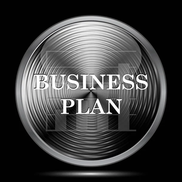 Business plan icon. Internet button on black background