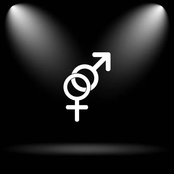 性别图标 黑色背景上的互联网按钮 — 图库照片