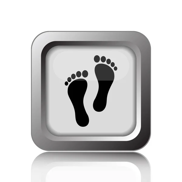 Значок Отпечатка Ноги Кнопка Интернет Белом Фоне — стоковое фото