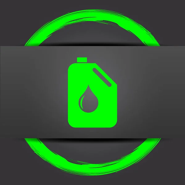 Oil Can Icon Internet Button Green Grey Background — Stock Photo, Image