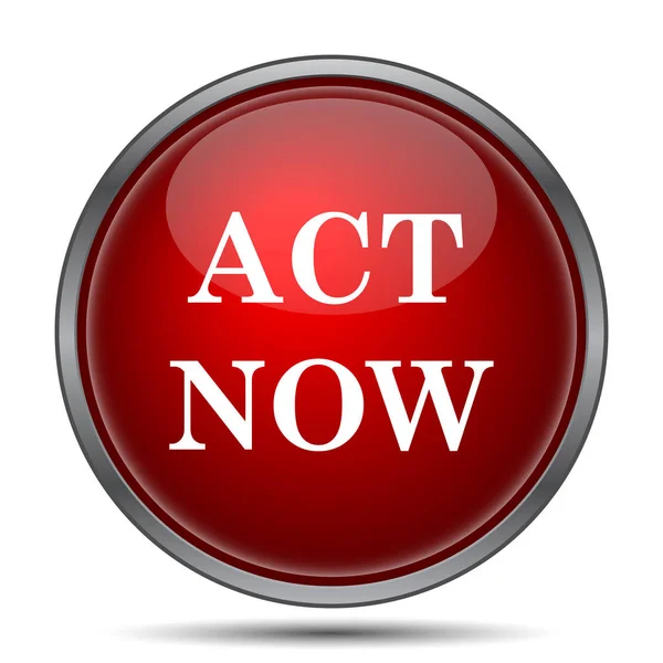 Act Now Icon Internet Button White Background — Stock Photo, Image