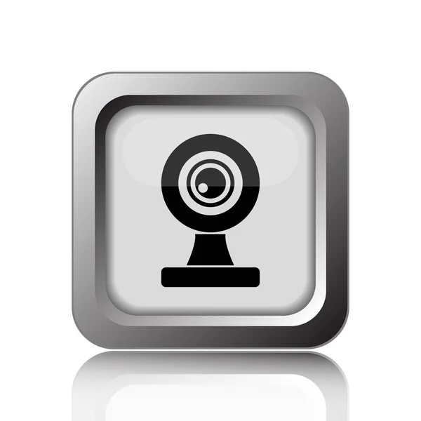 Icona Della Webcam Pulsante Internet Sfondo Bianco — Foto Stock