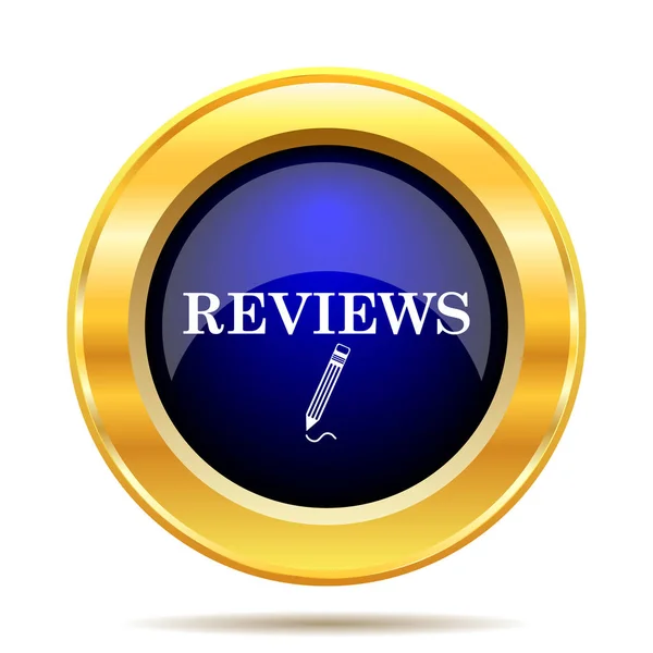Reviews Icon Internet Button White Background — Stock Photo, Image