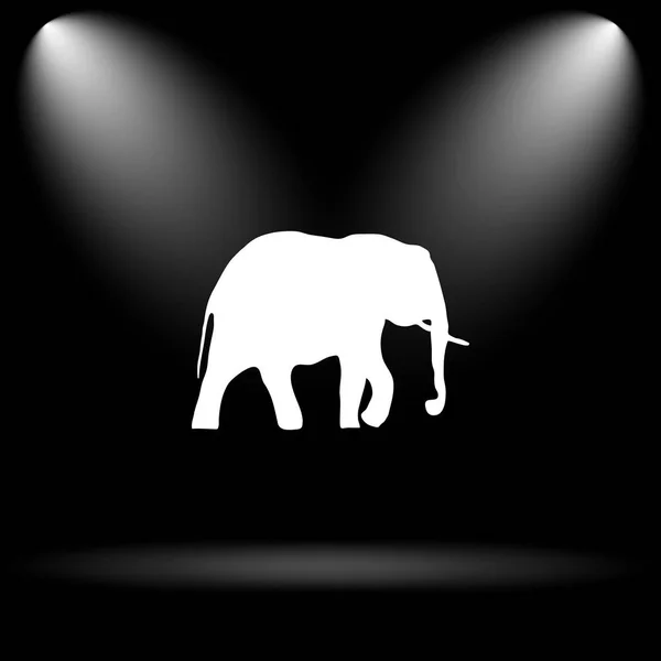 Sloní Ikona Internet Tlačítko Černém Pozadí — Stock fotografie