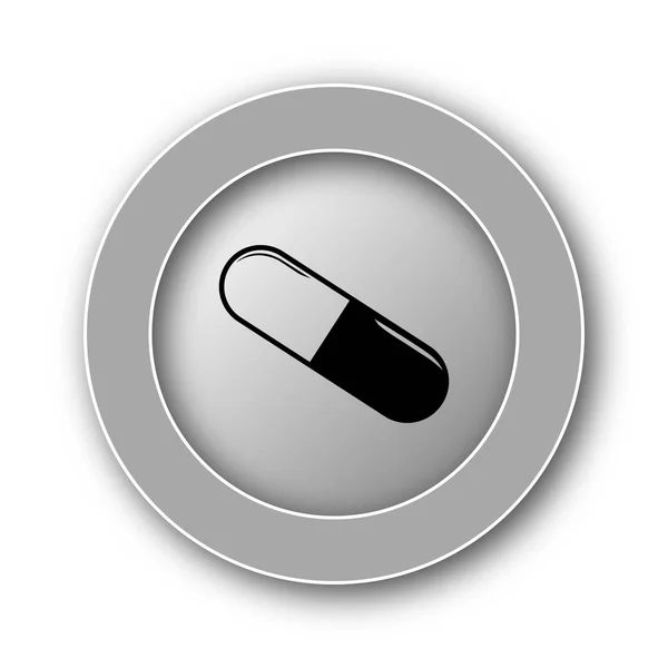 Pill Icon Internet Button White Background — Stock Photo, Image