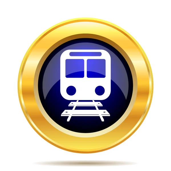 鉄道アイコン 白い背景の上のインター ネット ボタン — ストック写真