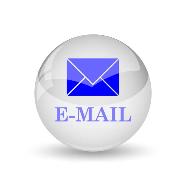 Ícone Mail Botão Internet Fundo Branco — Fotografia de Stock