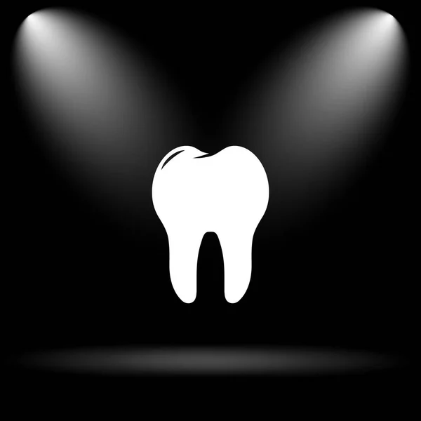 Tooth Icon Internet Button Black Background — Stock Photo, Image