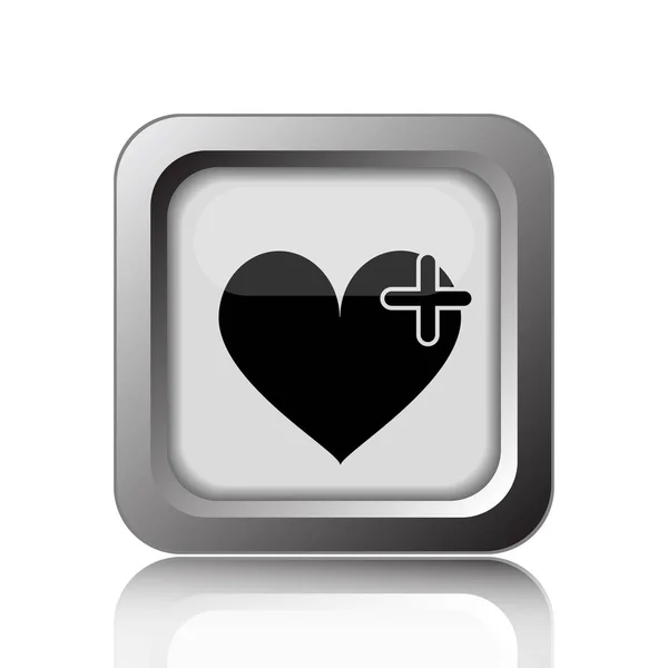 Heart Cross Icon Internet Button White Background — Stock Photo, Image