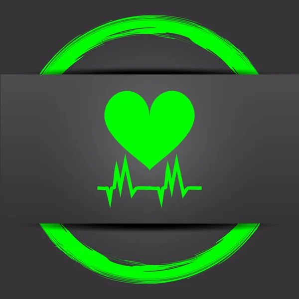 Heart Icon Internet Button Green Grey Background — Stock Photo, Image