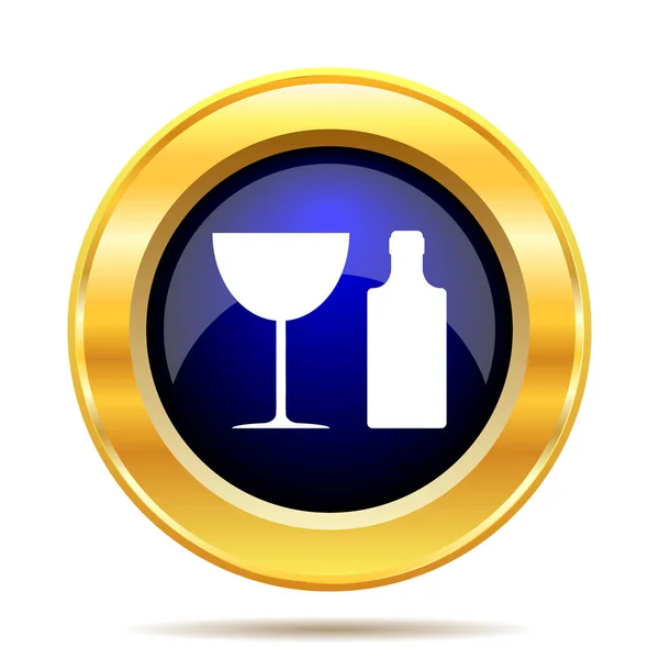 Bottle Glass Icon Internet Button White Background — Stock Photo, Image