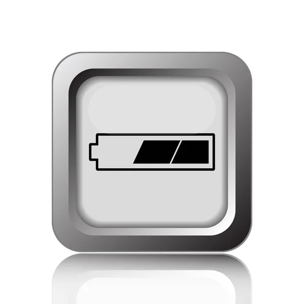 Заряженной Батареи Значок Кнопка Интернет Белом Фоне — стоковое фото