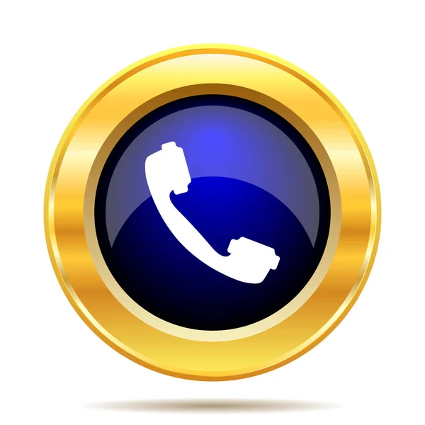 Phone Icon Internet Button White Background — Stock Photo, Image