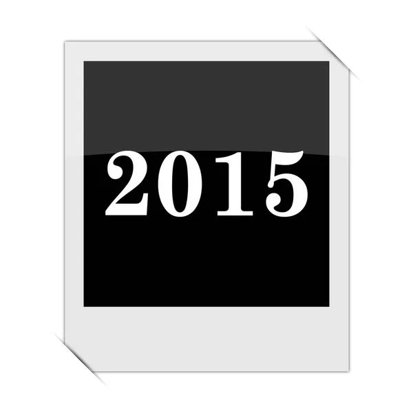 Año 2015 Icono Dentro Una Foto Fondo Blanco — Foto de Stock