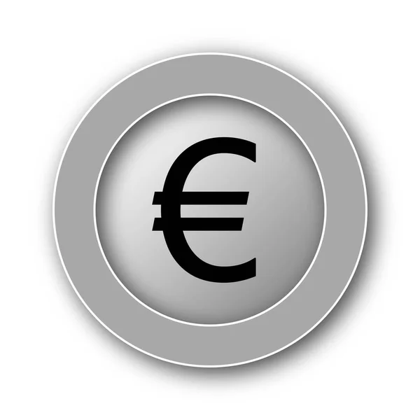 Euro Icon Internet Button White Background — Stock Photo, Image