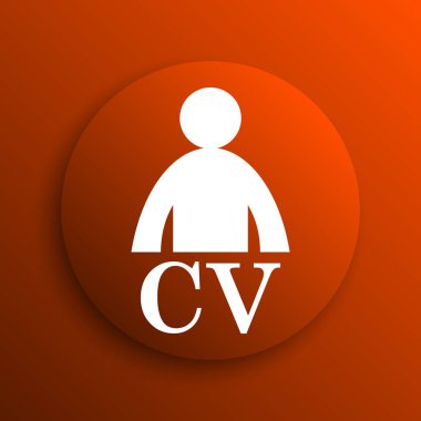 CV simgesi. Portakal adam Internet düğmesini