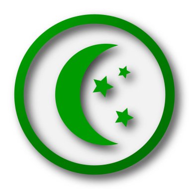 Ay simge. Beyaz arka plan üzerinde Internet düğmesi