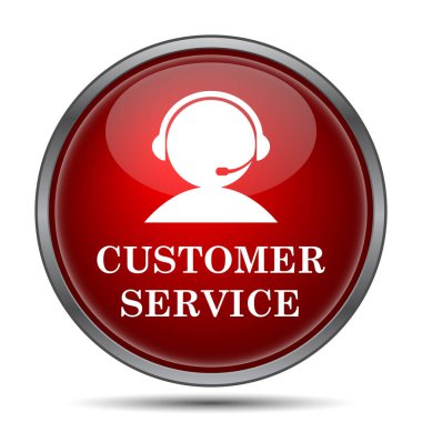 Müşteri Servisi simgesini. Beyaz arka plan üzerinde Internet düğmesi