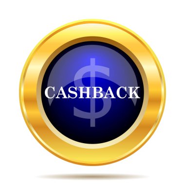 Cashback simgesi. Beyaz arka plan üzerinde Internet düğmesi