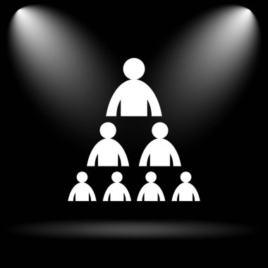 Kuruluş grafiği ile insanlar kutsal kişilerin resmi. Siyah arka plan üzerine Internet düğmesi