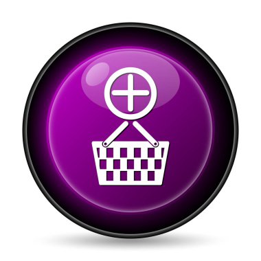 Sepet simgesi ekleyin. Beyaz arka plan üzerinde Internet düğmesi