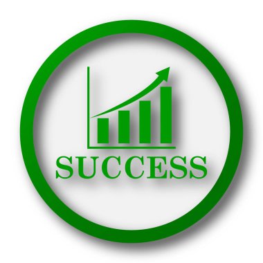 Başarı simgesi. Beyaz arka plan üzerinde Internet düğmesi