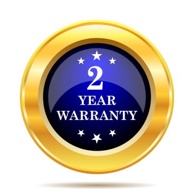 2 yıl garanti simgesi. Beyaz arka plan üzerinde Internet düğmesi