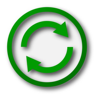 Yeniden iki ok simgesi. Beyaz arka plan üzerinde Internet düğmesi