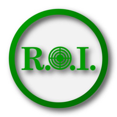 Yatırım getirisi simgesi. Beyaz arka plan üzerinde Internet düğmesi