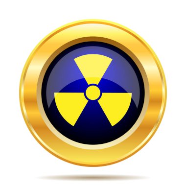 Radyasyon simgesi. Beyaz arka plan üzerinde Internet düğmesi