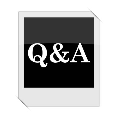 Q&A simge içinde beyaz adam fotoğrafı