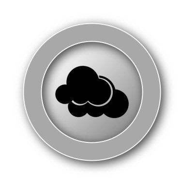 Bulutlar simgesi. Beyaz arka plan üzerinde Internet düğmesi