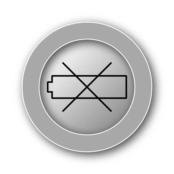 Empty Battery Icon Internet Button White Background — Stock Photo, Image