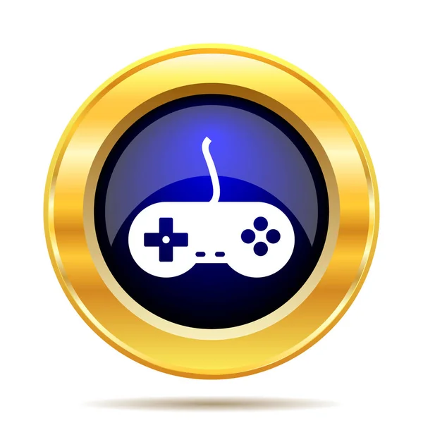 Ícone Gamepad Botão Internet Fundo Branco — Fotografia de Stock