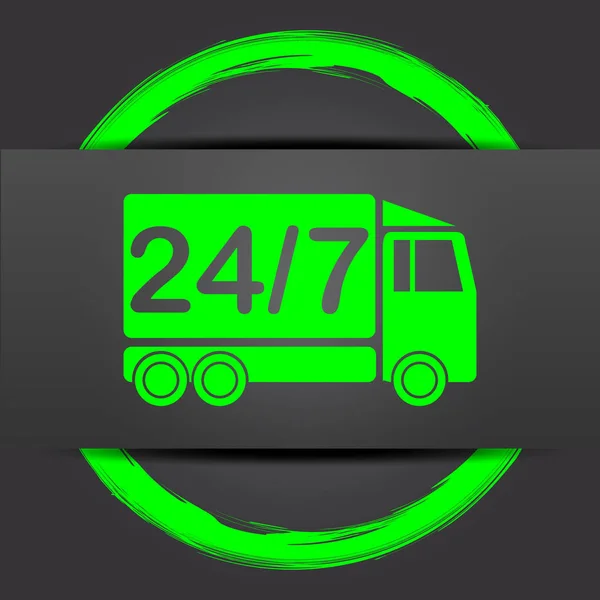 24 7 ícone de caminhão de entrega — Fotografia de Stock