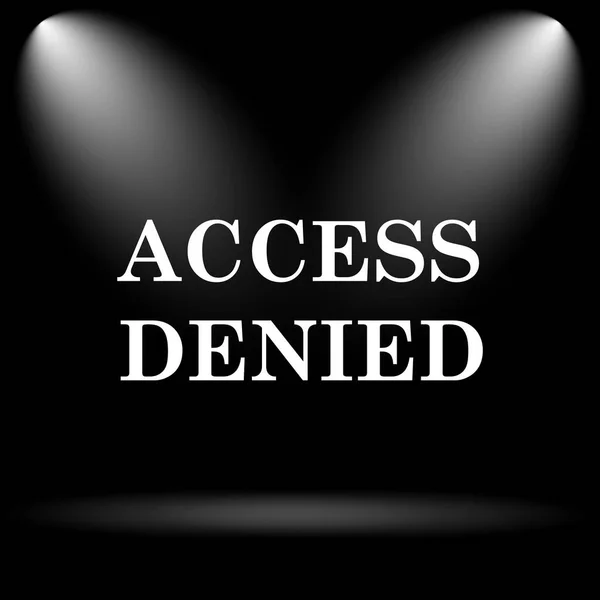 Access denied icon. Internet button on black background