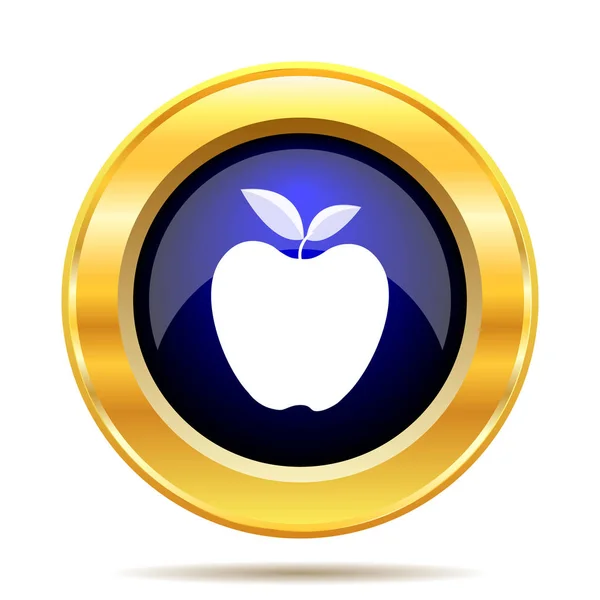Elma Simgesi Beyaz Arka Plan Üzerinde Internet Düğmesi — Stok fotoğraf
