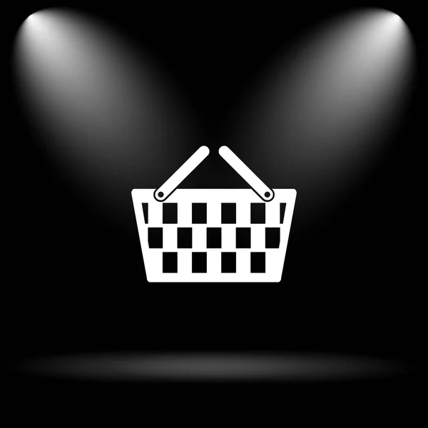 Shopping Basket Icon Internet Button Black Background — Stock Photo, Image