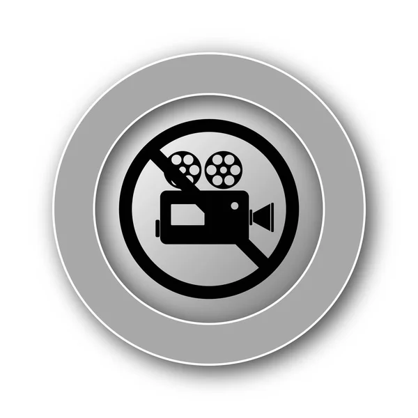 Verboden Video Camera Icoontje Internet Knop Witte Achtergrond — Stockfoto