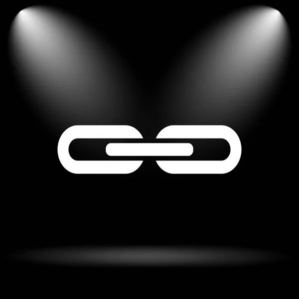 Link icon. Internet button on black background