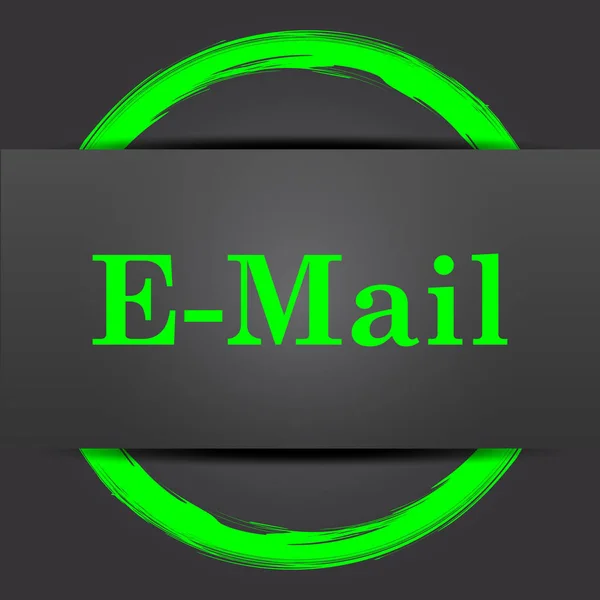 Mail Icon Internet Button Green Grey Background — Stock Photo, Image